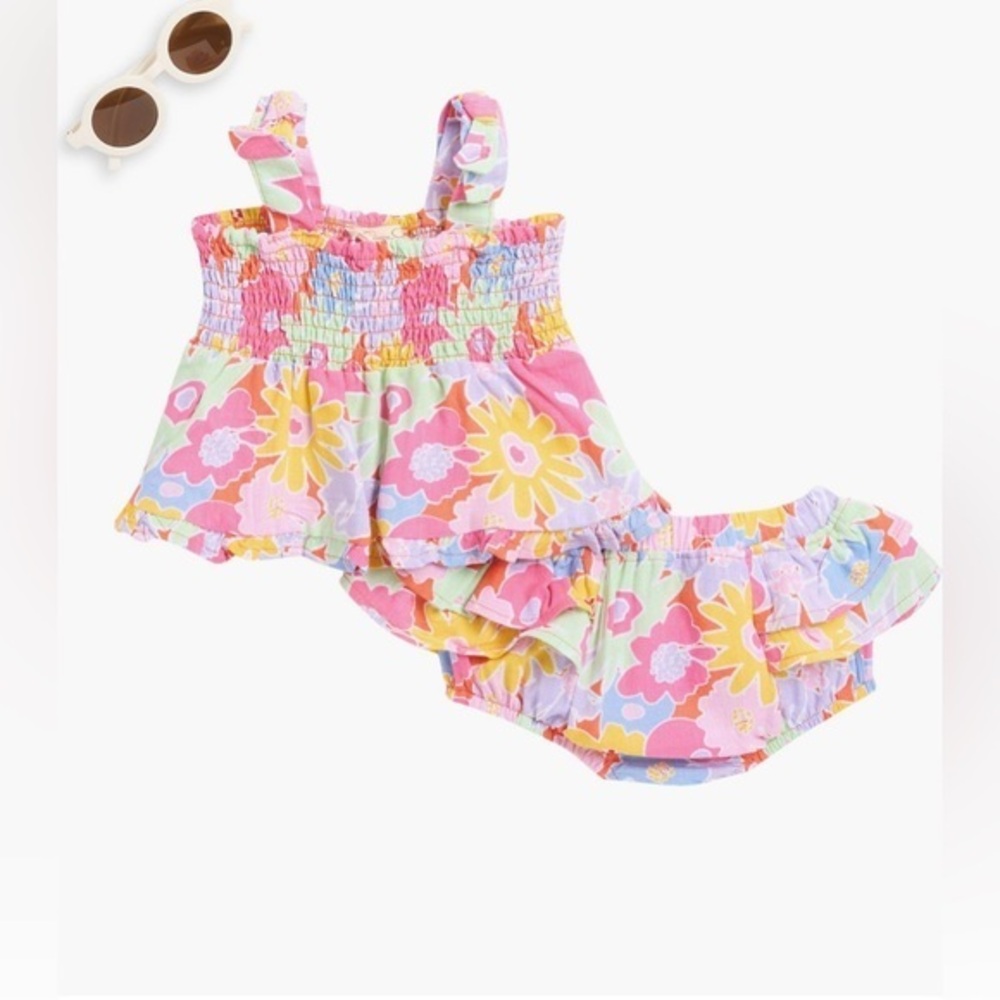 NEW…Jessica Simpson Smocked Tank & Bloomers Floral Summer Outfit